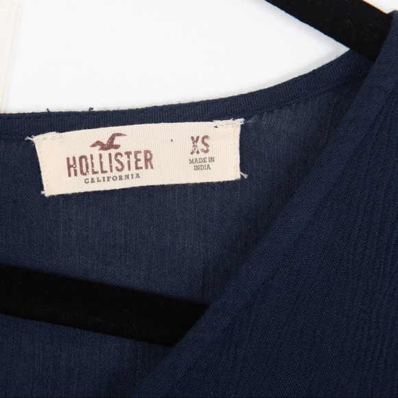 Hollister Navy Blue Long Bell Sleeved Mini Dress - Picture 2 of 6